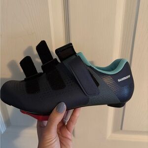 Shimano Black and Teal Cycling Shoes